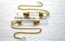 Crystal Quartz Golden 3pc wand Pendulum